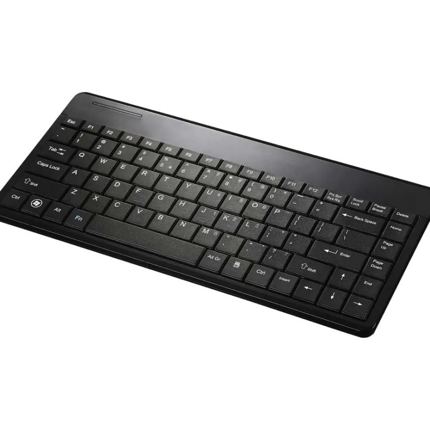 Perixx Periboard-409 H, DE, Mini USB-Tastautur, 2 Hubs, schwarz, schwarz