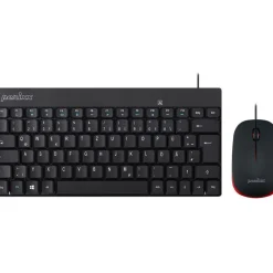 Perixx Periduo-212 DE, Mini USB-Tastatur und Maus Set, schwarz, schwarz