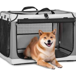 Petsfit Faltbare Hundebox für Zuhause & Auto, Transportbox für mittlere bis