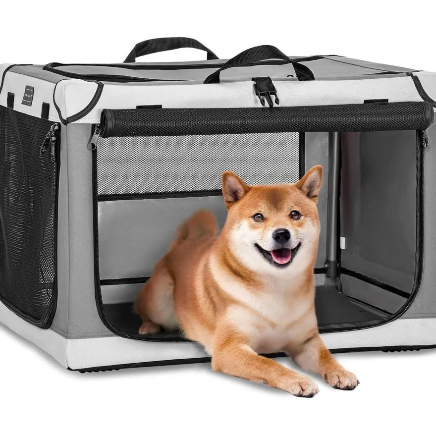 Petsfit Faltbare Hundebox für Zuhause & Auto, Transportbox für mittlere bis