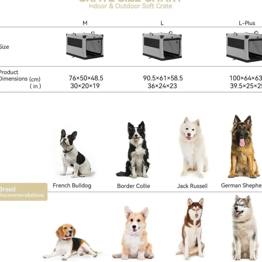 Petsfit Faltbare Hundebox für Zuhause & Auto, Transportbox für mittlere bis