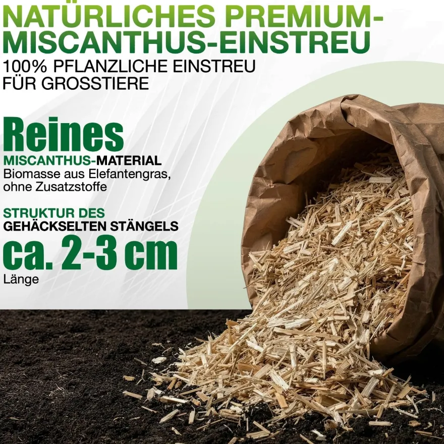 Pferdeeinstreu-Jumbogras®-Häcksel aus Elefantengras|Chinagras, Kartonaufsteller 1,5m³