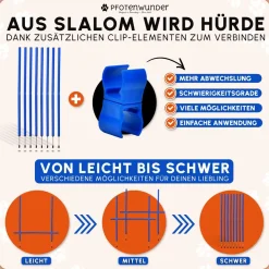 PFOTENWUNDER® XXL-Profi-Agility Set Hunde Groß + 3 Meter-Tunnel + 21 Min. Hundeschule