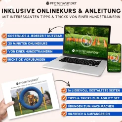 PFOTENWUNDER® XXL-Profi-Agility Set Hunde Groß + 3 Meter-Tunnel + 21 Min. Hundeschule