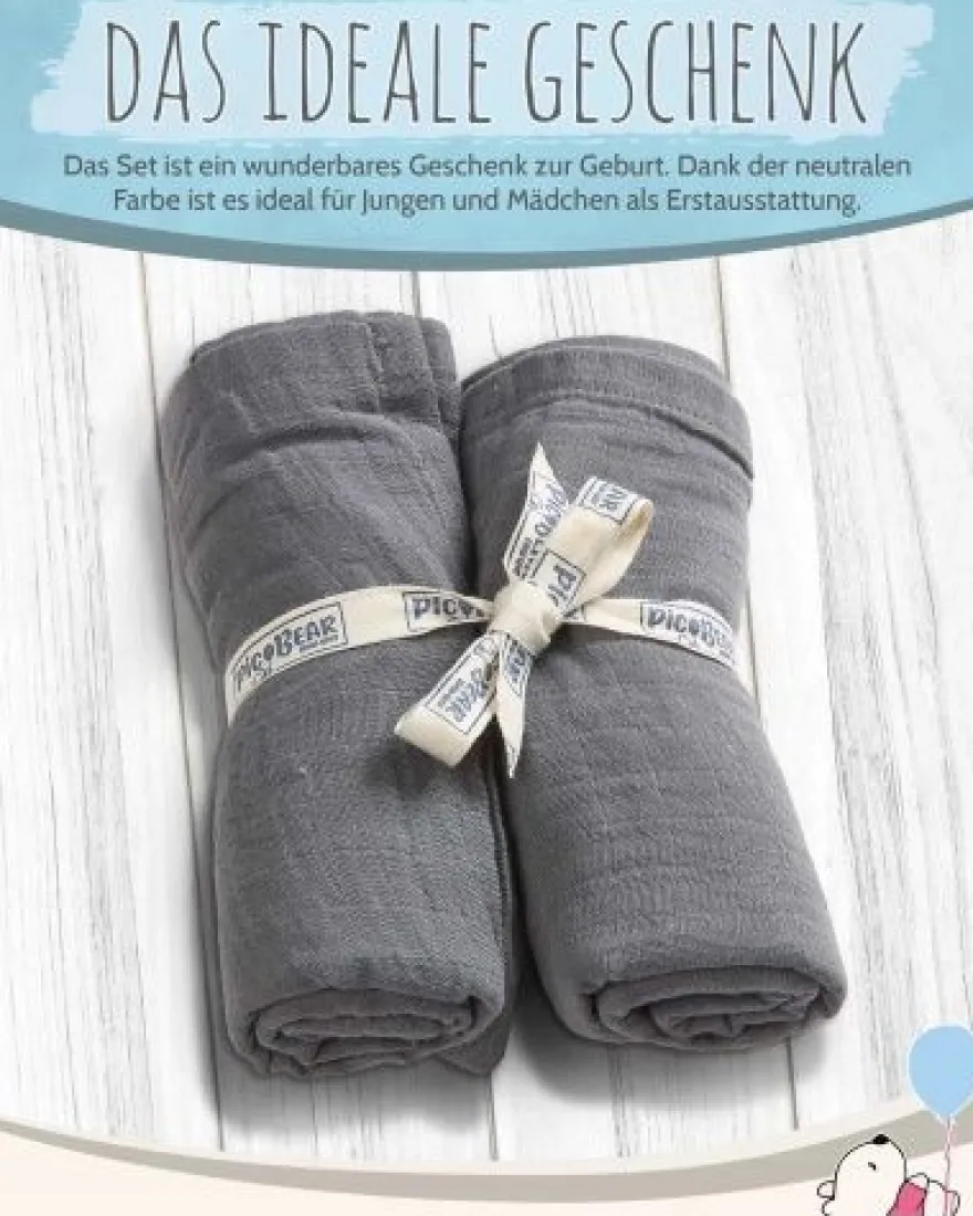 pic Bear Musselin Moltontücher 2er Pack