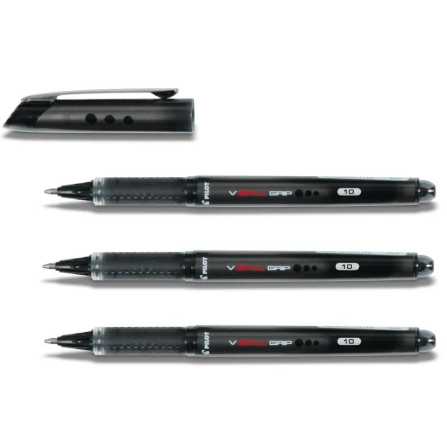 Pilot V-Ball Grip 10 im 3er-Set schwarz