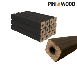 PINI Kay Eichenholzbriketts 23 cm lang viereckig mit Zugloch 15 kg Hartholzbriketts