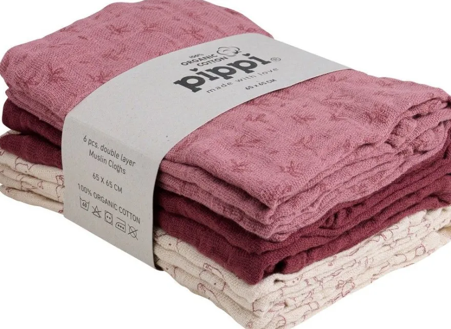Pippi Babywear Kinder Windeln Organic cloth Muslin (6-pack)