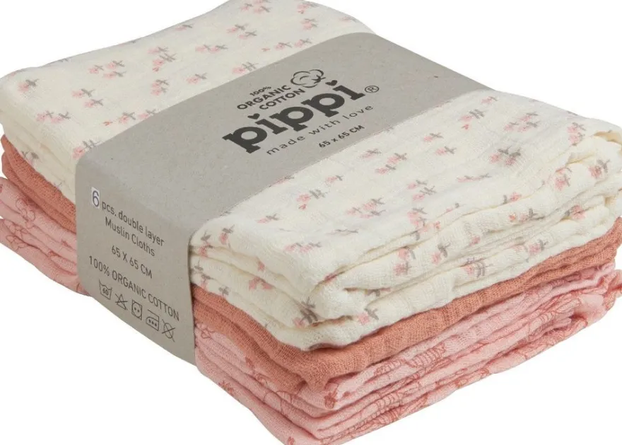 Pippi Babywear Kinder Windeln Organic cloth Muslin (6-pack)