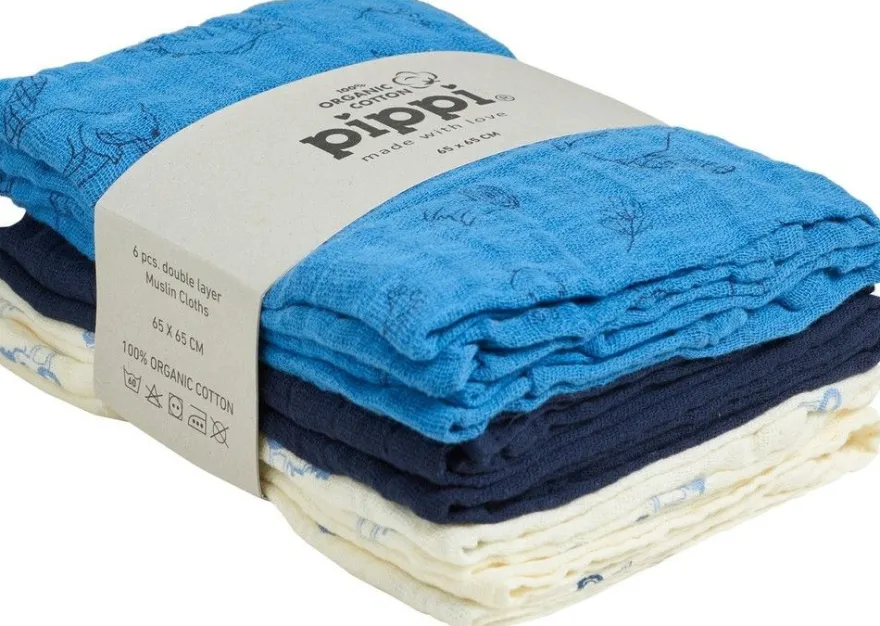 Pippi Babywear Kinder Windeln Organic cloth Muslin (6-pack)