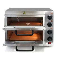 Pizzaofen 3000W Backofen 2 Etagen Edelstahl Cordierit Pizzastein Gastro Ofen