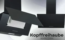 PKM Kopffreihaube KH9039H Glas moderne Dunstabzugshaube schwarz 60cm