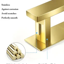 plainshe Handtuchhalter ohne Bohren, gebürstet Gold, Edelstahl, mit 2