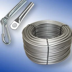 Planenseil 10 mm Seil silber Seilendverschluss mit oder ohne Simplexhaken
