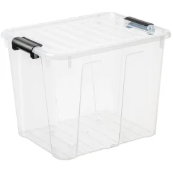 Plastikaufbewahrungsbehälter Aufbewahrung Box Klickverschluss Stapelbar 40 L