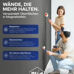 plid® Magnetfarbe Anthrazitgrau / Magnet Farbe Magnetlack Magnetwand Schultafellack