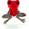 Plüsch Frosch rot / grau, ca. 13 cm hoch