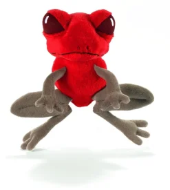 Plüsch Frosch rot / grau, ca. 13 cm hoch