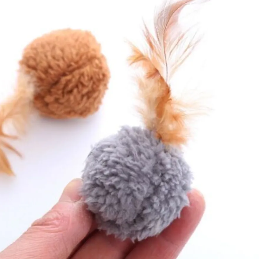 Plüschtiere Katzenminze Pluschballform mit Feder Plüsch spielzeug