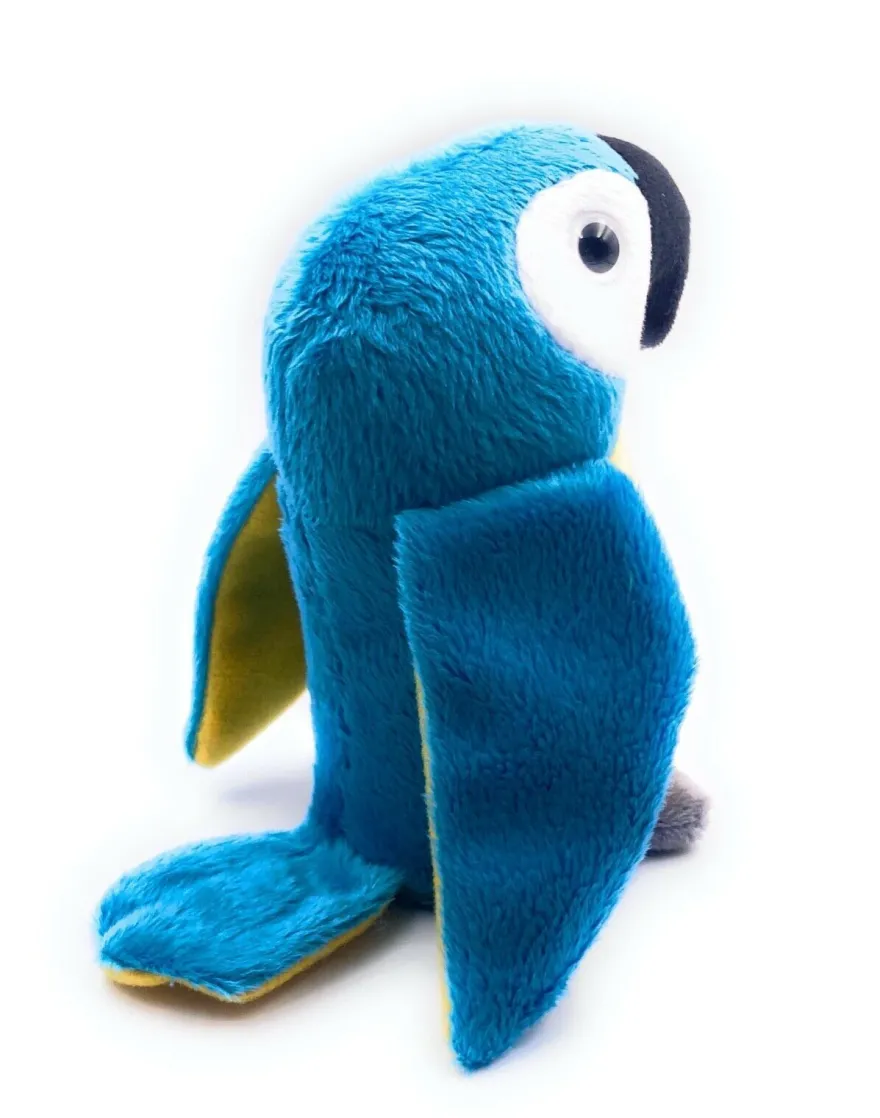 Plüschtier Kuscheltier Stoff Tier Papagei blau Vogel sitzend 15 cm (Gr. 15)