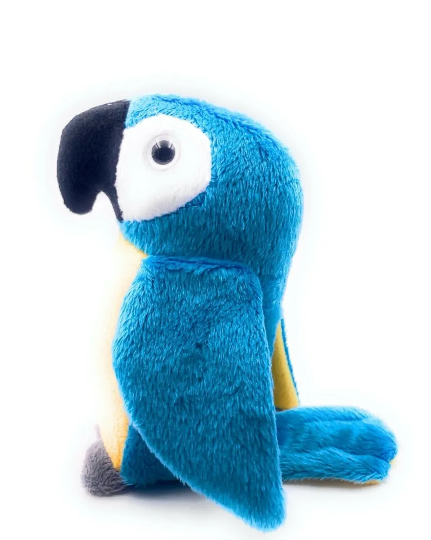 Plüschtier Kuscheltier Stoff Tier Papagei blau Vogel sitzend 15 cm (Gr. 15)