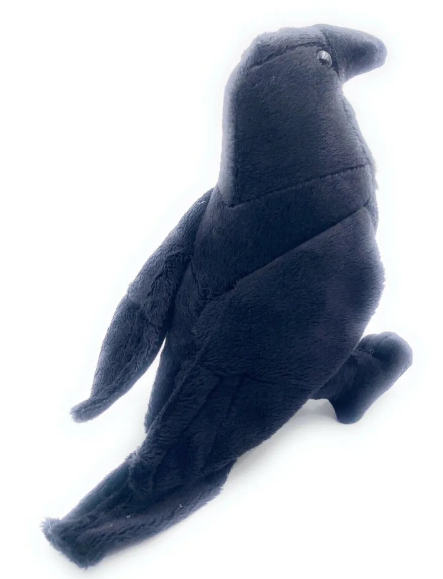 Plüschtier Kuscheltier Stoff Tier Rabe Krähe schwarz stehend 16 cm (Gr. 16)