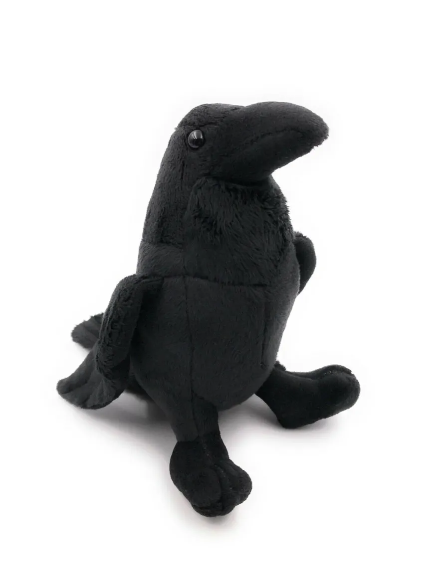 Plüschtier Kuscheltier Stoff Tier Rabe Krähe schwarz stehend 16 cm (Gr. 16)