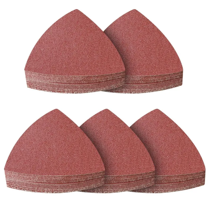 PMIQSA Deltaschleifer Schleifpapier Dreieck 93mm Klett 150 Körnung, 100 Stück