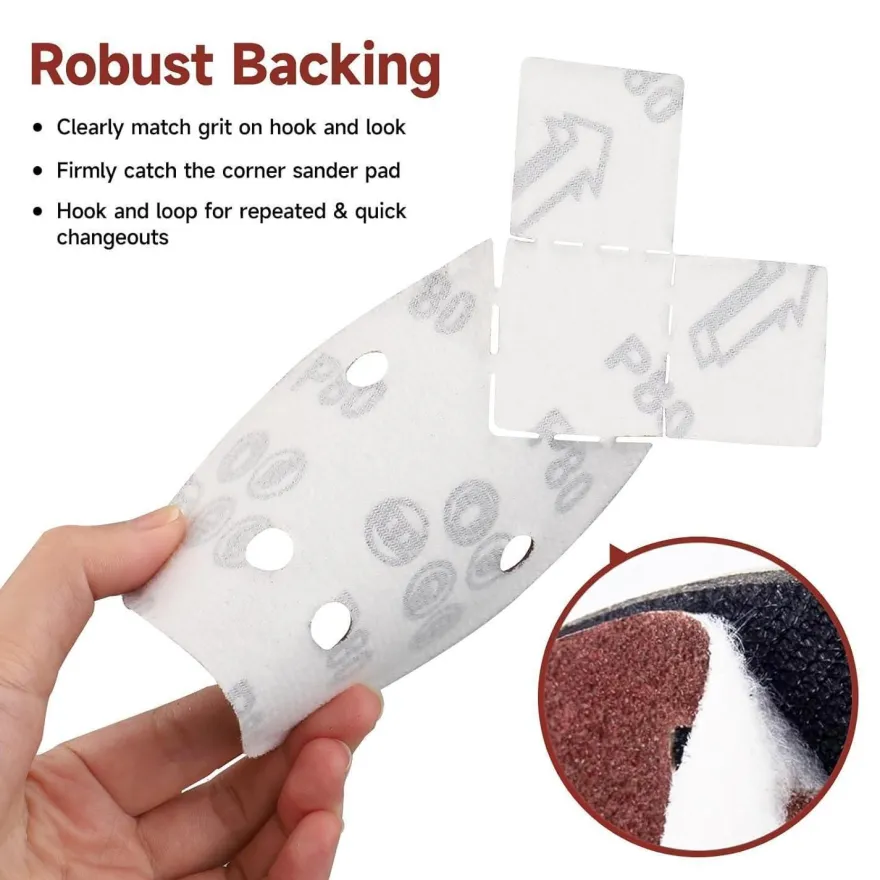 PMIQSA 70 Stück Schleifpapier Maus Detail 40 Körnung 93x168mm Klett für Black