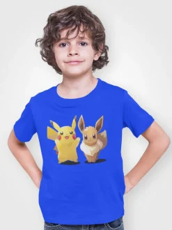 Pokemon Evoli Pikachu Pika Bio Kinder T-Shirt Jungen Comic Shirt Kids Anime