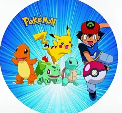 Pokemon Pikachu Essbar Zuckermasse Tortenbild Tortenaufleger + 4 Muffin p25