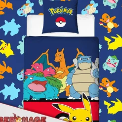 Pokemon Wende-Bettwäsche Pikachu 135x200cm + 80x80cm 100% Baumwolle Renforcé-Linon