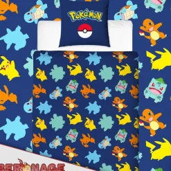 Pokemon Wende-Bettwäsche Pikachu 135x200cm + 80x80cm 100% Baumwolle Renforcé-Linon