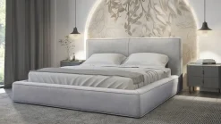 Polsterbett mit dicker Schaumstoff Morin, Doppelbett, Bettkasten Lattenrost Samtstoff