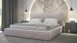 Polsterbett mit dicker Schaumstoff Morin, Doppelbett, Bettkasten Lattenrost Samtstoff