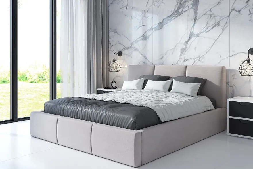 Polsterbett VEROM-OM Bettkasten Lattenrost Stauraumbett Doppelbett Schlafzimmer