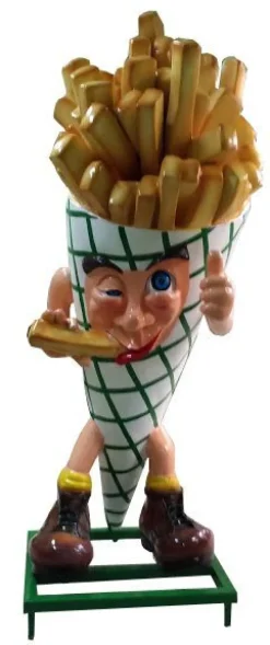 Pommes Frites Männchen grén groß ébergroß XXL 180cm fér draußen aus GFK