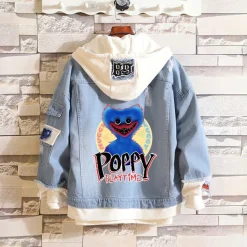 Poppy Playtime Merch Kapuze Sweatshirt Huggy Wuggy Kissy Missy Hoodie Jeansjacke