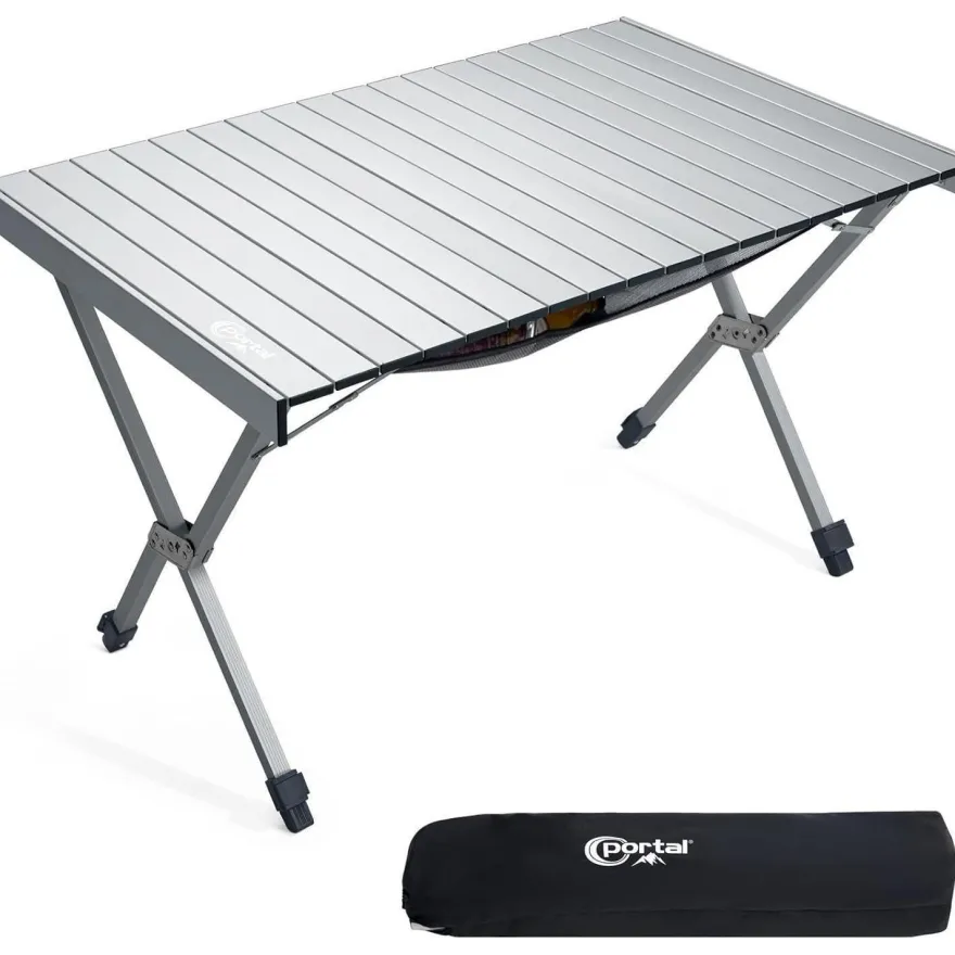 PORTAL Campingtisch Aluminium faltbar, höhenverstellbar, 108x71cm, belastbar
