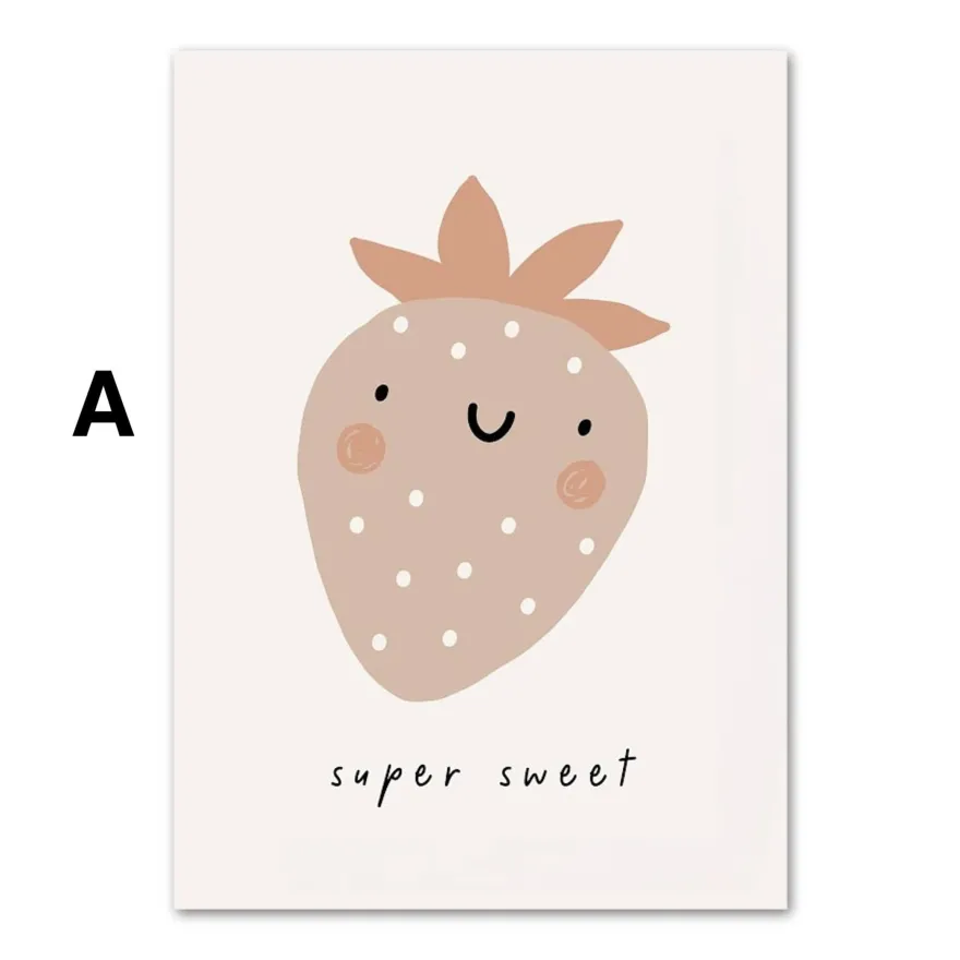 Poster Baby Motive Sonne Liebe Wolke Rakete Regenbogen Erdbeere Träume groß u