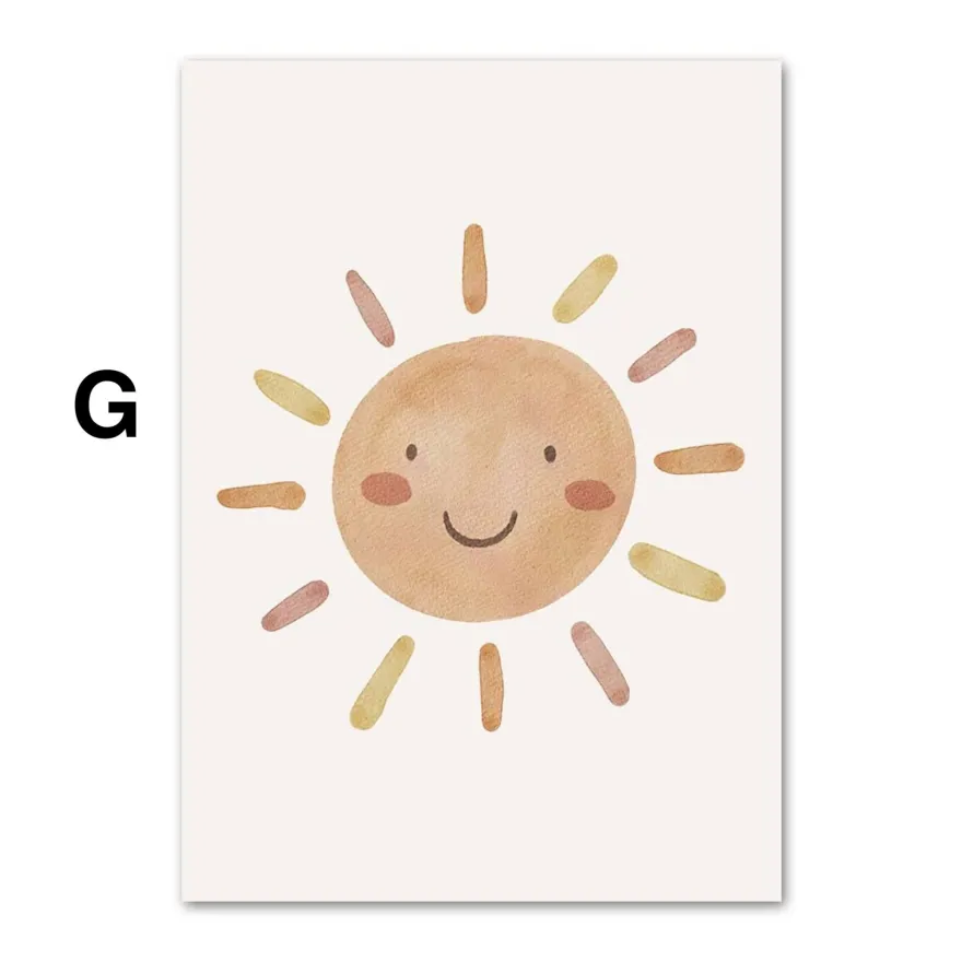 Poster Baby Motive Sonne Liebe Wolke Rakete Regenbogen Erdbeere Träume groß u