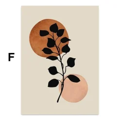 Poster Boho Blumen Zweige und Abstrakte Formen als Deko Print ohne Rahmen