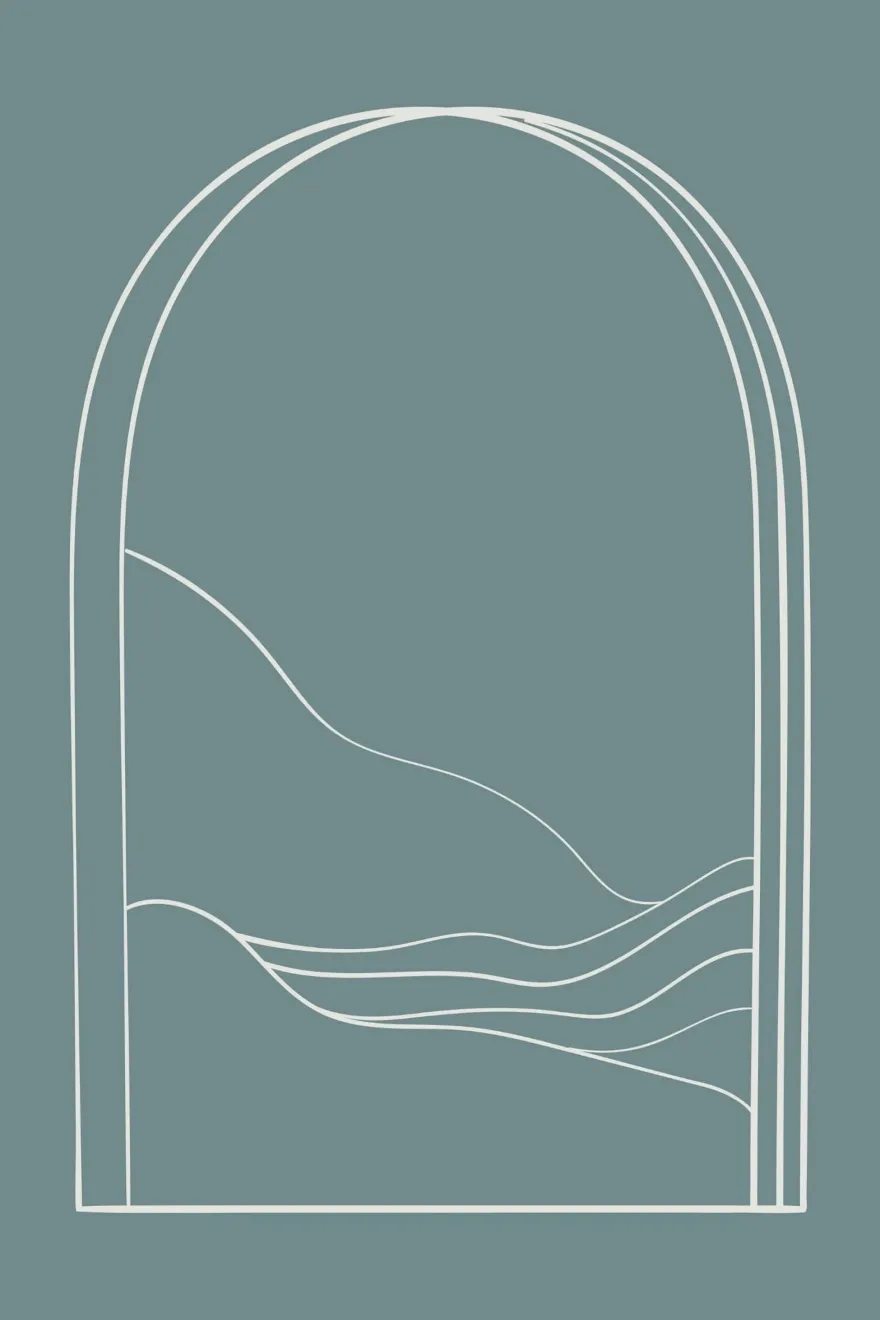 Poster Boho Modern Minimalistisch · Linien Sterne Sonne Bogen Palme Blatt · W