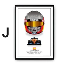 Poster Formel 1 Helme Rennfahrer Gewinner · Deko Print ohne Rahmen