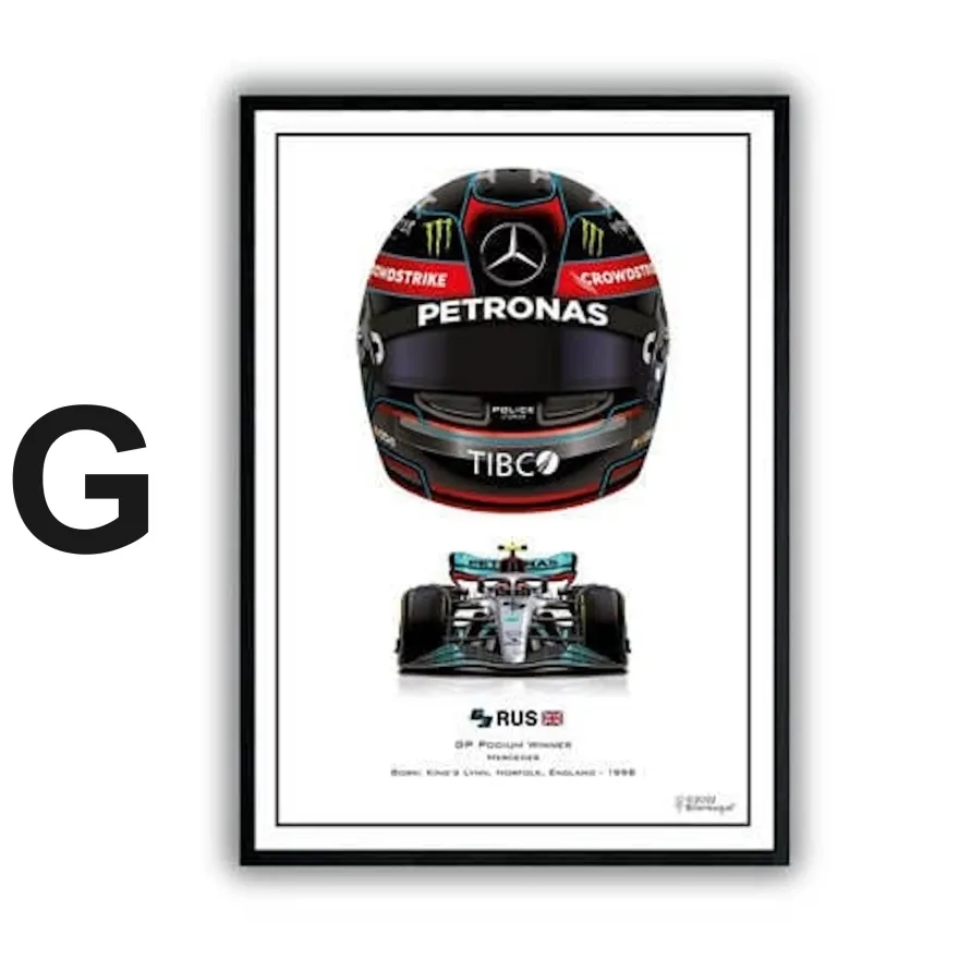 Poster Formel 1 Helme Rennfahrer Gewinner · Deko Print ohne Rahmen