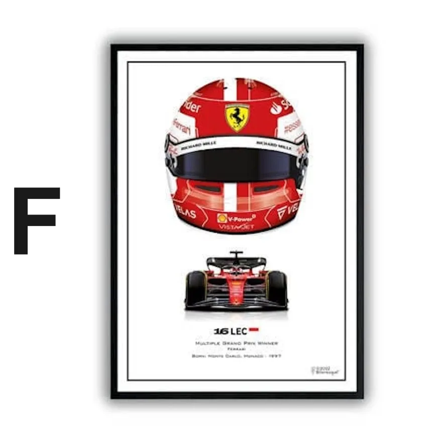 Poster Formel 1 Helme Rennfahrer Gewinner · Deko Print ohne Rahmen
