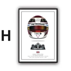 Poster Formel 1 Helme Rennfahrer Gewinner · Deko Print ohne Rahmen