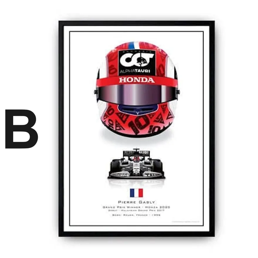 Poster Formel 1 Helme Rennfahrer Gewinner · Deko Print ohne Rahmen