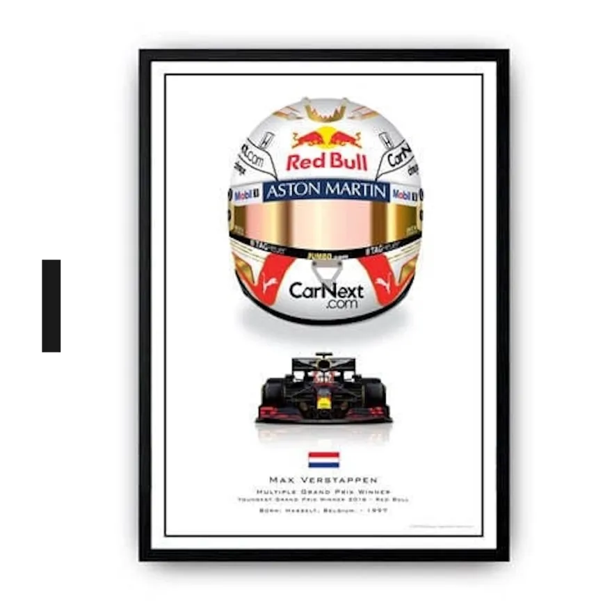 Poster Formel 1 Helme Rennfahrer Gewinner · Deko Print ohne Rahmen