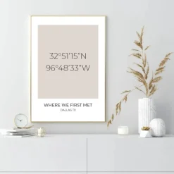 Poster Koordinaten Personalisiert mit besonderem Wunschort und Wunschfarbe al
